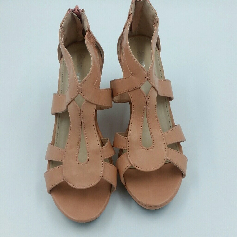 TOP MODA l Wedge Sandal Zip Back